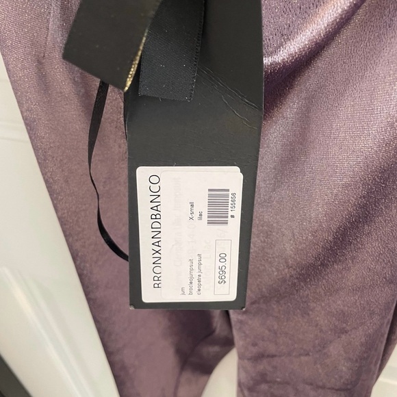 Bronx and Banco NWT Lilac Velvet Jumpsuit size XS - Picture 7 of 12